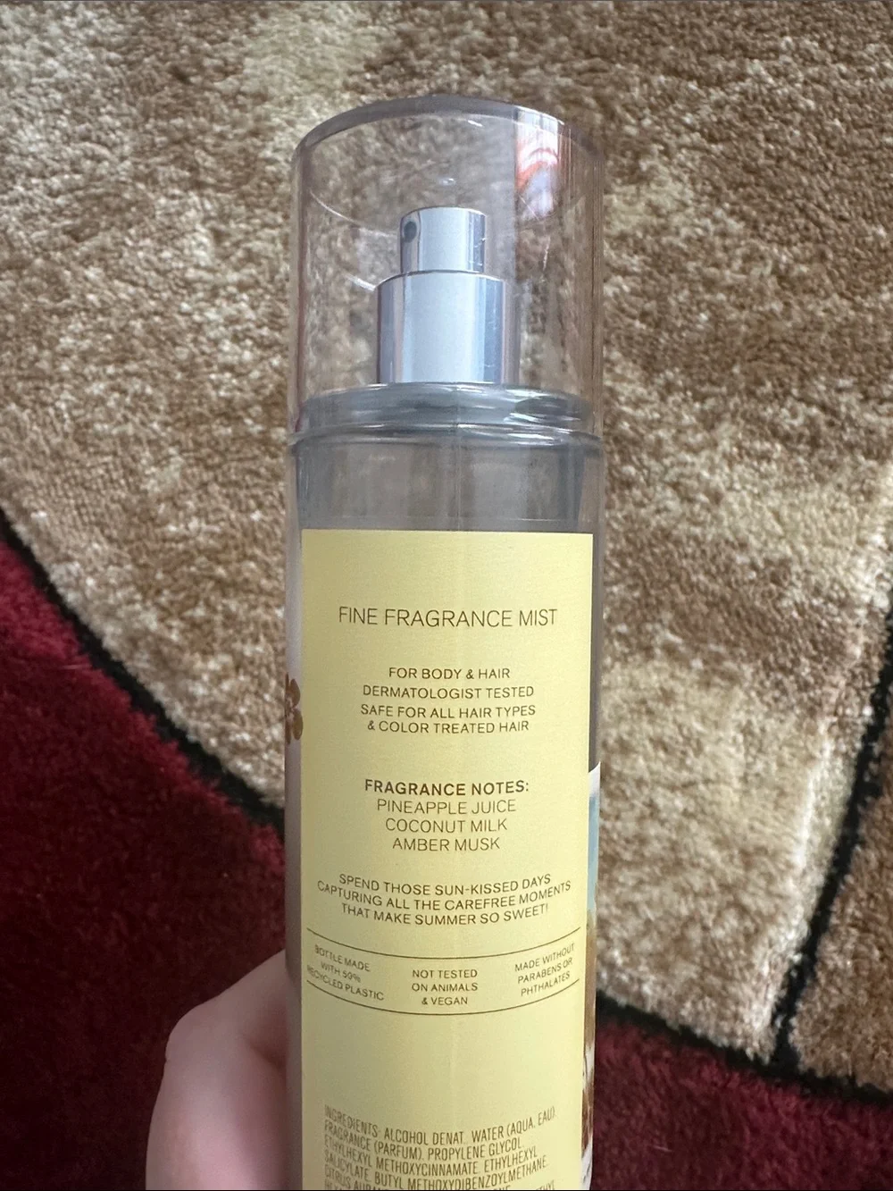 Pina colada swirl fine fragrance mist